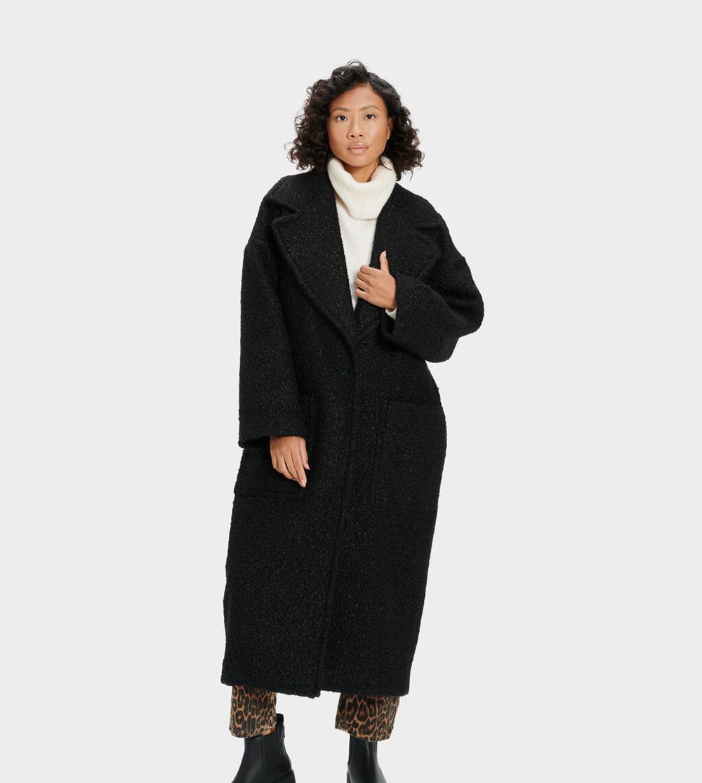 Ugg Coats Canada - Ugg Women's Tie Long Oversized Black